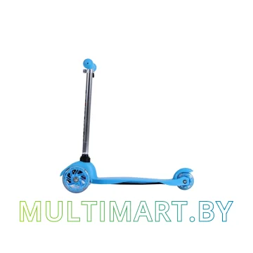 Самокат 21st Scooter Mini BL 038 голубой, прозрачные колёса картинка 2